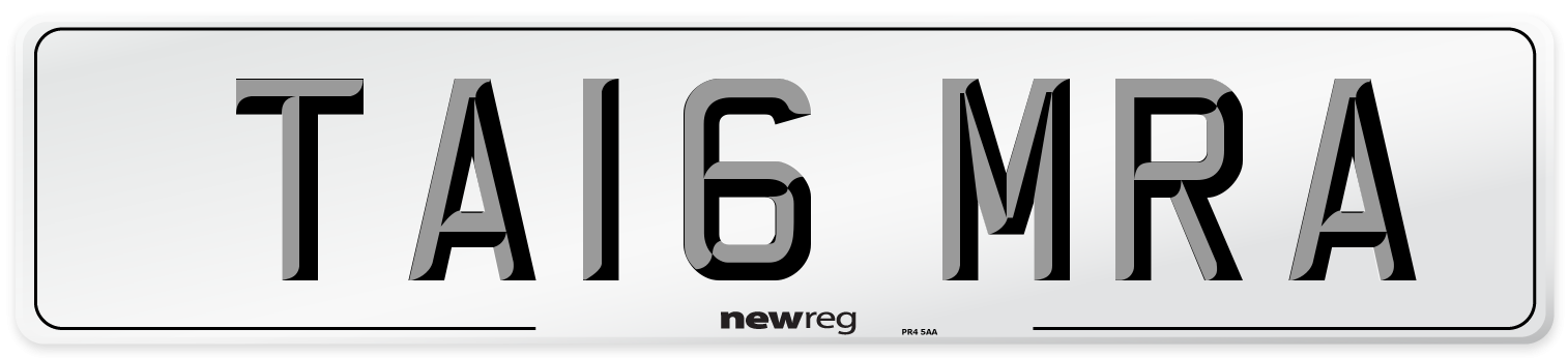 TA16 MRA Number Plate from New Reg